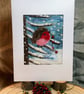 Robin In The Tree - Christmas Card.