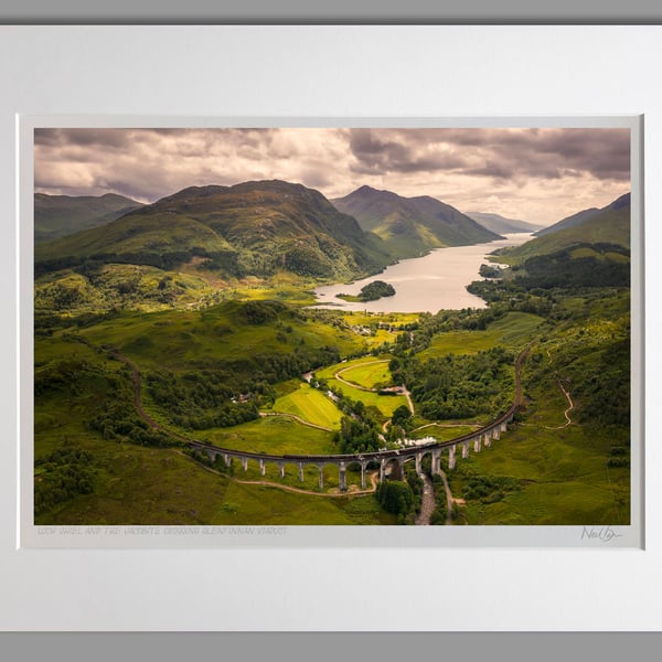 Jacobite Train and Glenfinnan Viaduct Scotland - A3 (50x40cm) Unframed Print