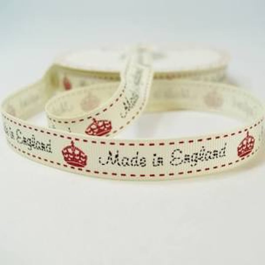 Made in England grosgrain ribbon 16mm x 3 metres