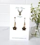 Charm Earrings - Black Daisy