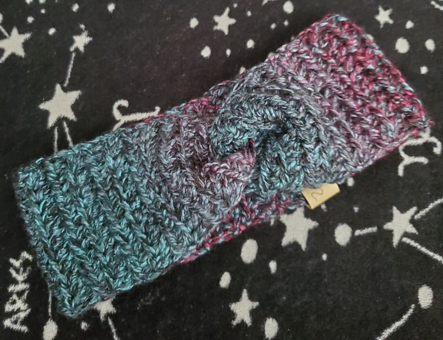 Twisted crochet headband ear warmer