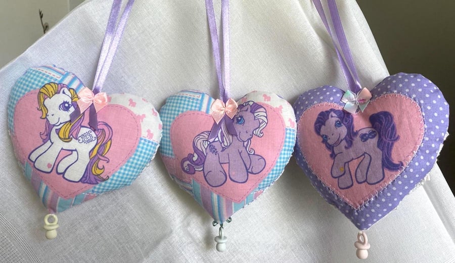 Handmade Pony Heart Decoration with Gift Card Pocket Choice of 3