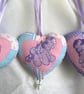 Handmade Pony Heart Decoration with Gift Card Pocket Choice of 3