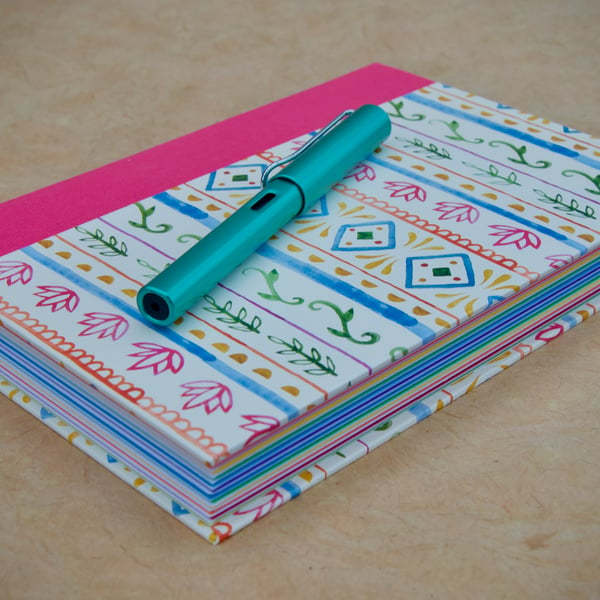 A5 Quarter-bound Hardback Page-a-day Journal with decorative patterned cover