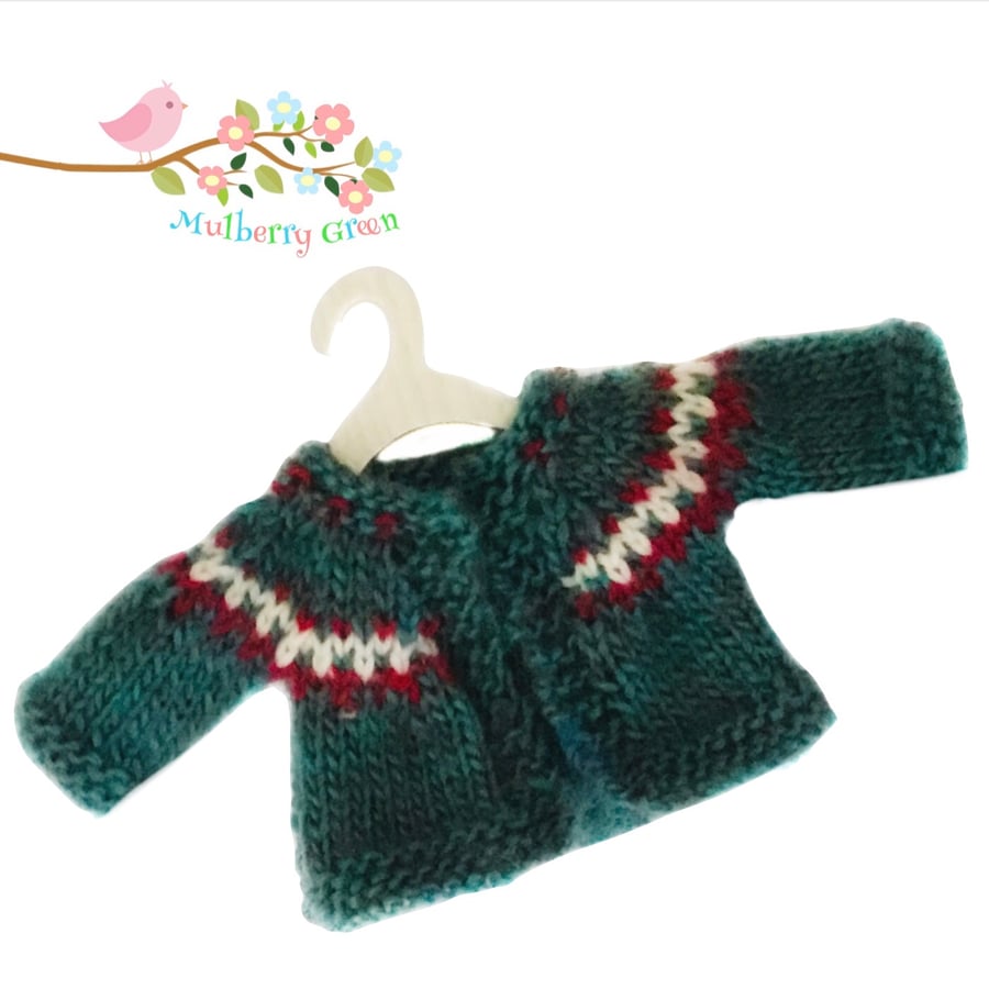 Reserved for Lesley - Juniper Green Fair Isle Cardigan 