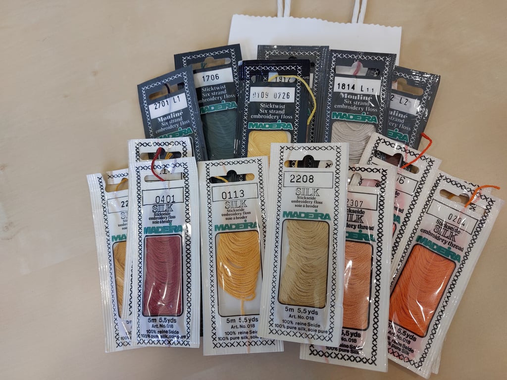 Grab Bag of 16 Embroidery Threads Various Colours