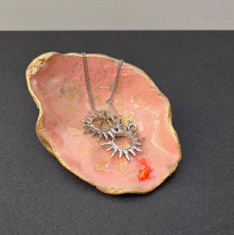 Hand Decorated Oyster Shell Trinket Dish