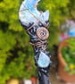 crystal wand Quartz Gemstone lunar Moon with Labradorite, handcrafted fairy witc