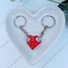 Personalised Lego Heart Keyring, Initial Heart Keychain 