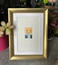 Sunflower Collagraph Print in a Gold Effect Frame.   - Image 1