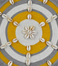 "Inyanga 2" - Yellow & Grey Shell Macrame Wall, Shelf & Console Table Decor - Image 7