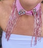 Pastel Pink & Lilac Detachable Statement Collar - Upcycled Crystal Neckcessory - Image 3