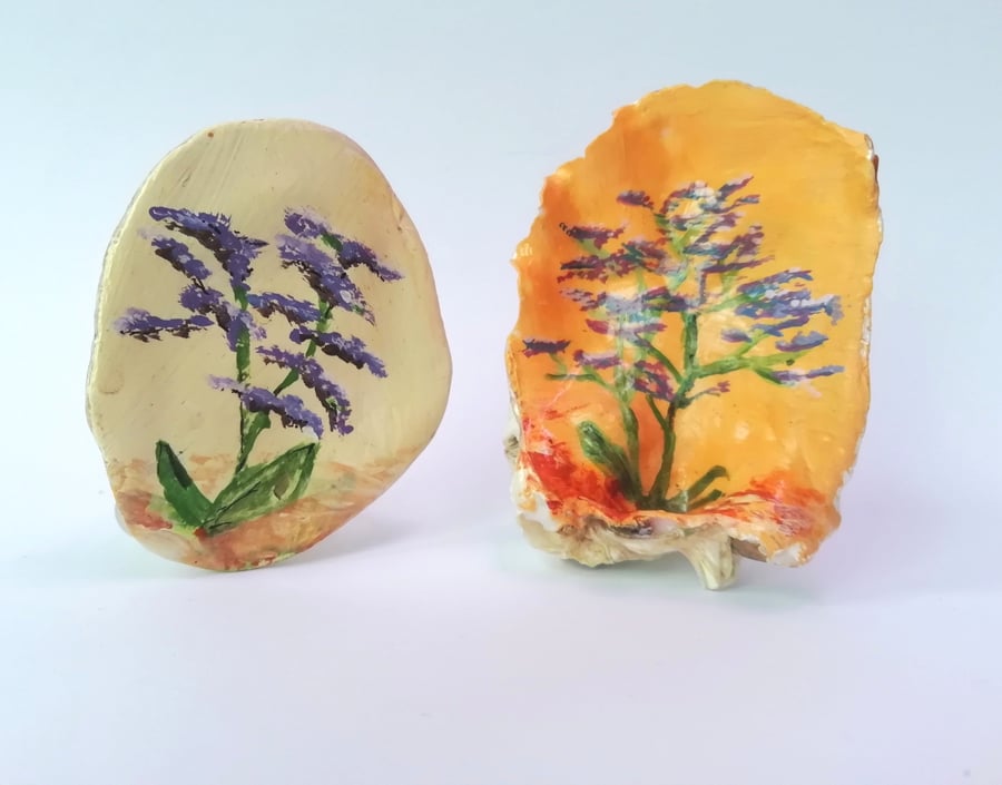 Sea lavender illustrated sea shells 