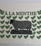 A LA MENTHE - hand made lino print