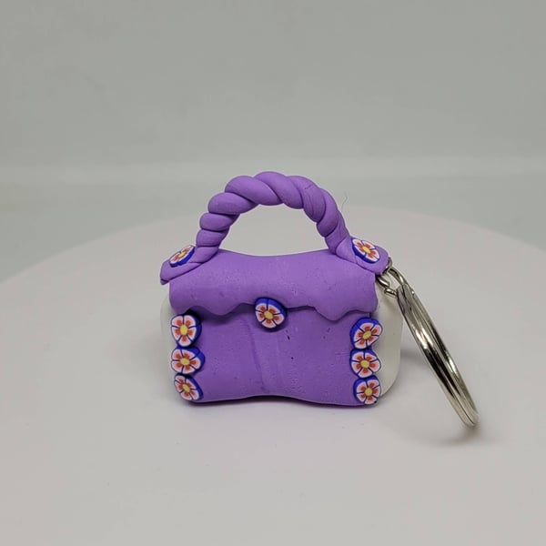 Polymer clay handbag keyring 112 scale miniature novelty gift