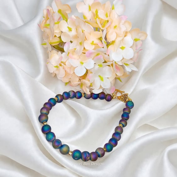 Rainbow Agate Druzy Bracelet