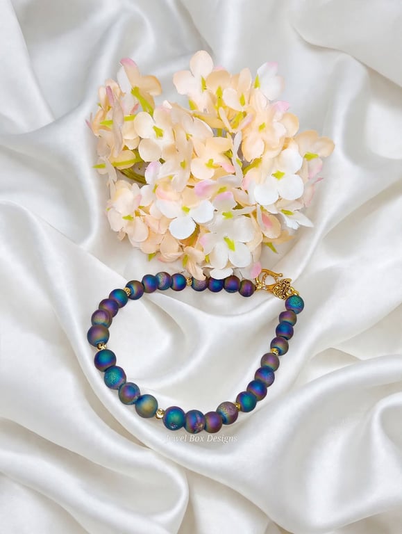 Rainbow Agate Druzy Bracelet