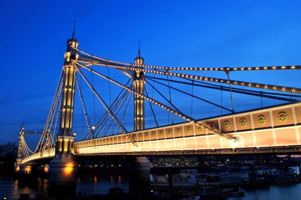 Albert Bridge London England UK 18"x12" Print