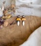 Autumn Gold Fleck & Mustard Half-Moon Dangles – Polymer Clay Earrings - Image 5