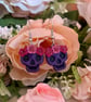 Dark Romance Purple Skull Earrings