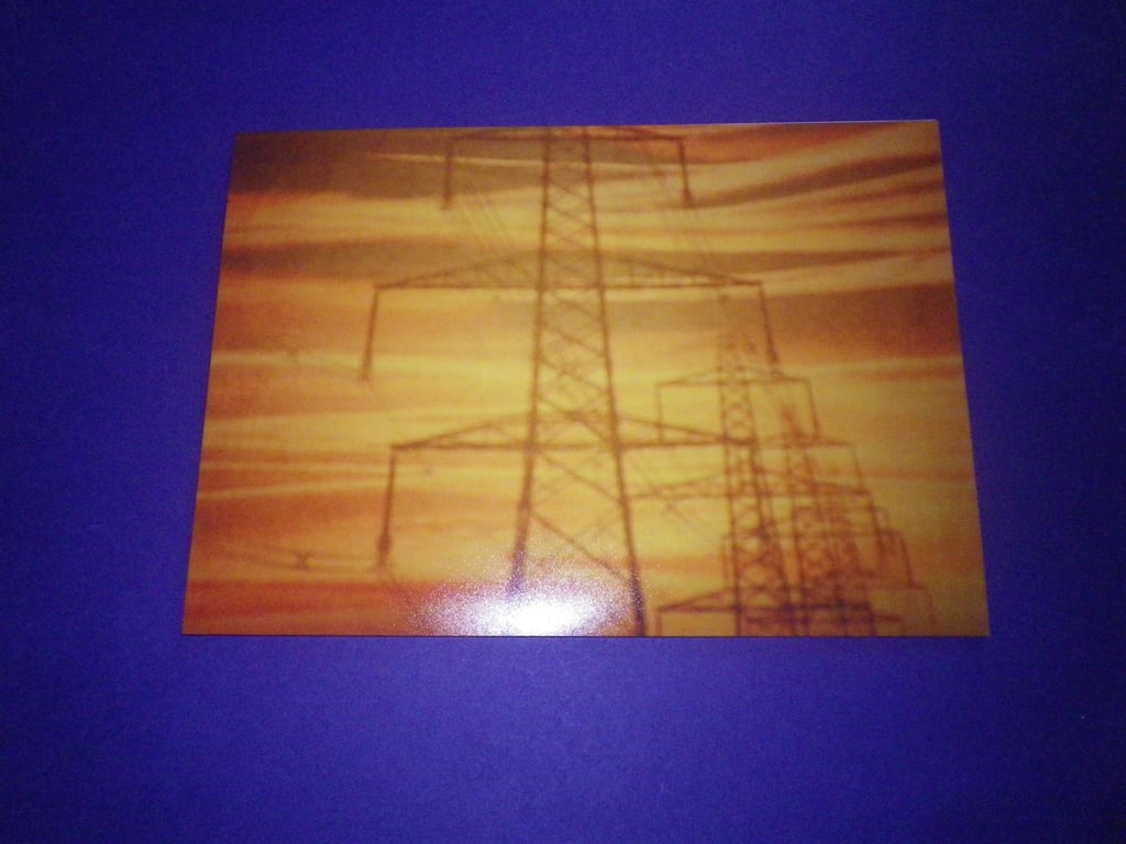 Power Lines, A4 unframed ,mounted, free hook & easel, ref 5279, free shipping