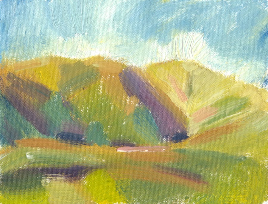 Oil Landscape Painting of Hills: "Crosdale Shadows, Howgill Fells"