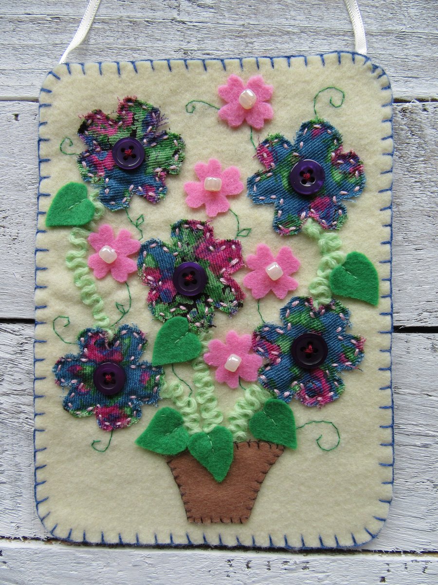 Flower embroidery hanging decoration