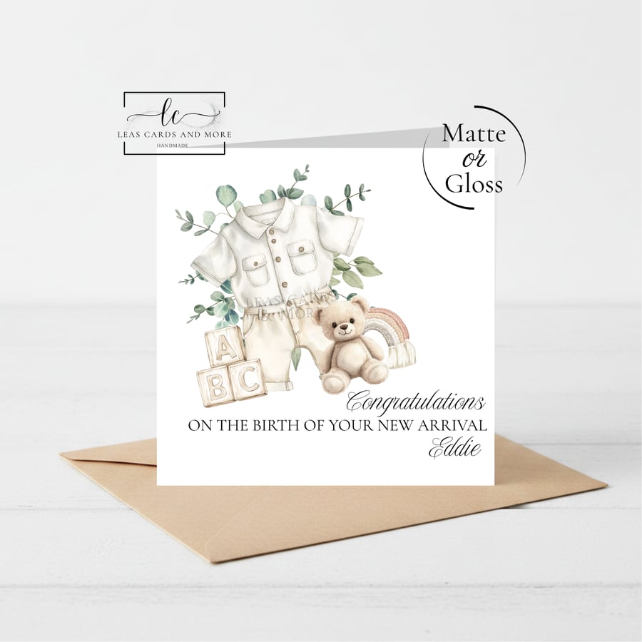 New Baby Boy Congratulations Card