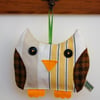 SALE Yellow Stripe Owl Lavender Bag