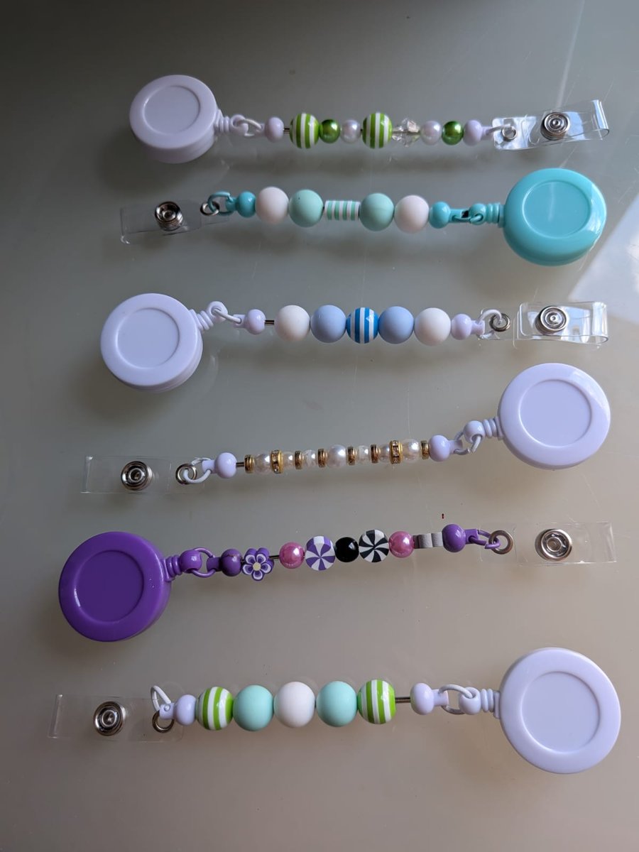 Retractable Beaded Keycard Holders