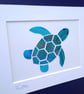 Multicoloured batik 'Turtle' fabric picture - 7x5 inches including mount - Image 6