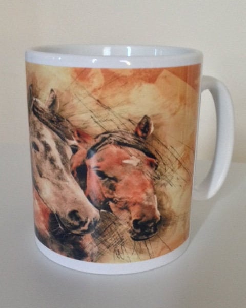 Horse drawing mug. Mugs for people who like horses