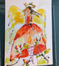 Inky and paint rose hip angel  - Image 3