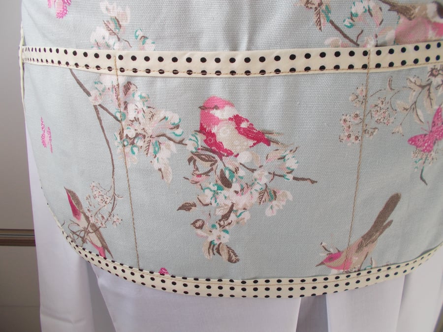 Hand made apron with birds.