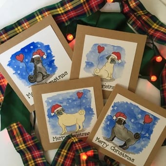 Pug Love Christmas Card