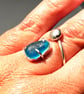 Blue Seaham Multi Seaglass Adjustable Ring Recycled Sterling Silver Gift - Image 6