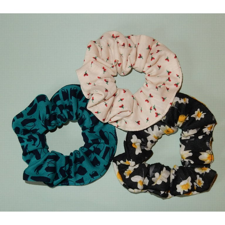 Soft jersey scrunchies - set of three