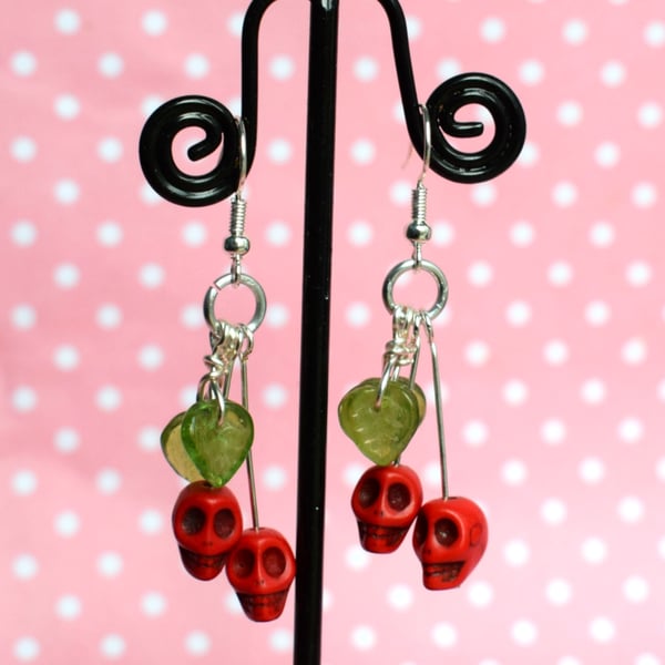 Red Skull Cherry Earrings