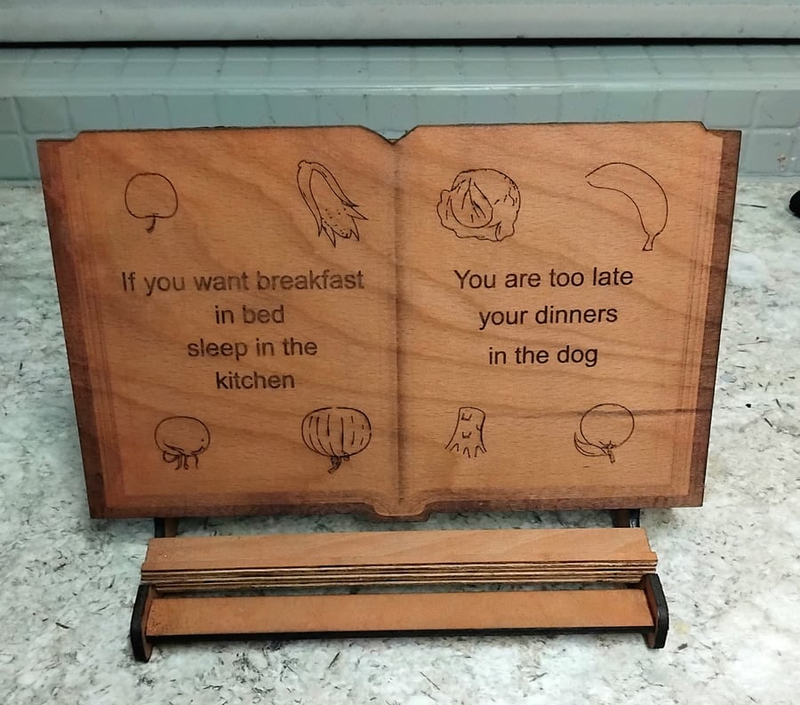 book stand rest laser cut plywood