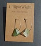 Mismatched sea foam and green coloured sea glass silver hooped earrings - Image 2