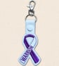 Warrior or Survivor Ribbon Keyring - Embroidered Awareness Support Gift - Image 4
