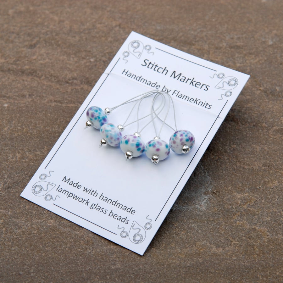 Lampwork Stitch Markers - Hyachinth