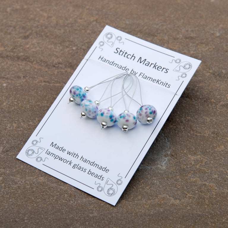 Lampwork Stitch Markers - Hyachinth