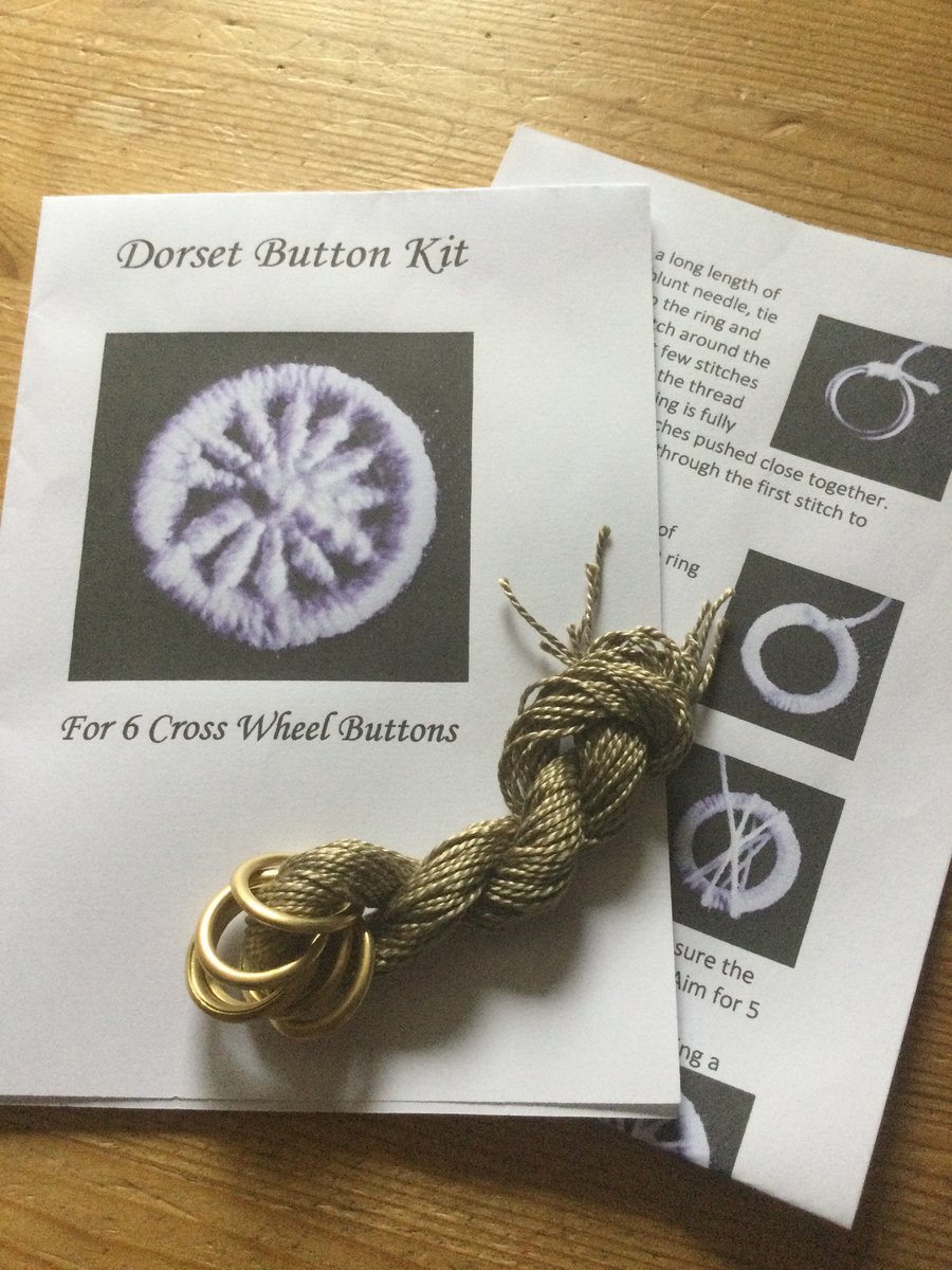Kit to Make 6 x Dorset Cross Wheel Buttons, Coffee