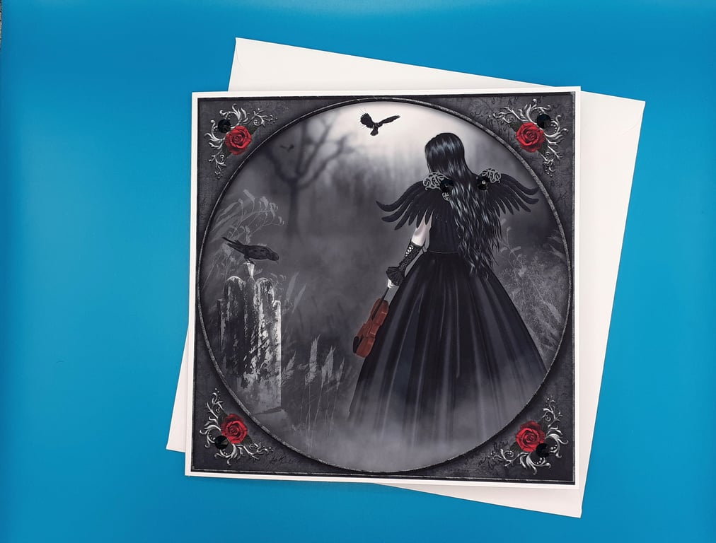 Gothic Birthday Card - 8x8inches, 20x20cms , Wife, Sister, Granddaughter, Friend