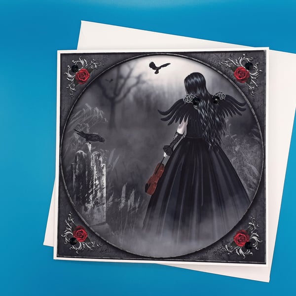 Gothic Birthday Card - 8x8inches, 20x20cms , Wife, Sister, Granddaughter, Friend