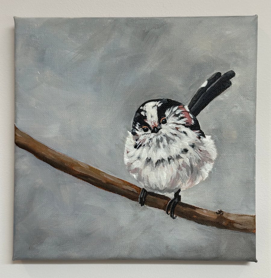 Long Tailed Tit in Winter Original Painting