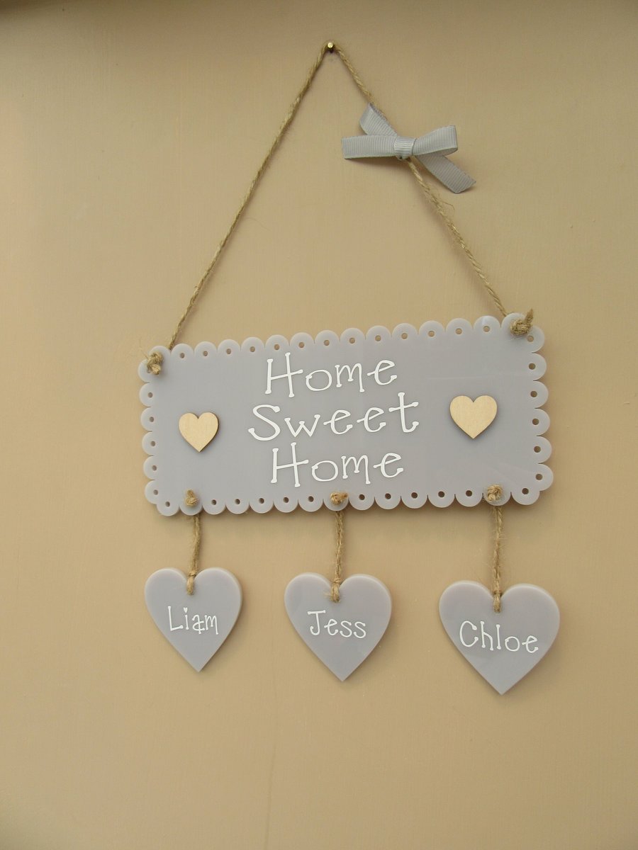 Housewarming gift. Personalised Home Sweet Home Plaque. New home sign. 