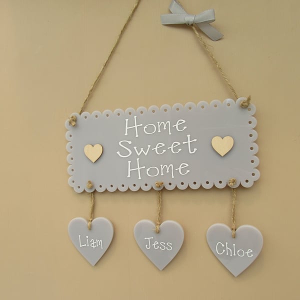 Housewarming gift. Personalised Home Sweet Home Plaque. New home sign. 