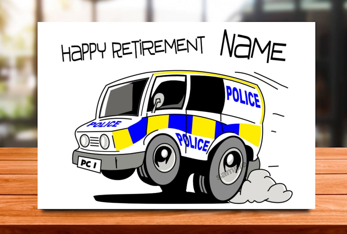 Personalised Police Retirement Card, dad, mum, son, brother, sister
